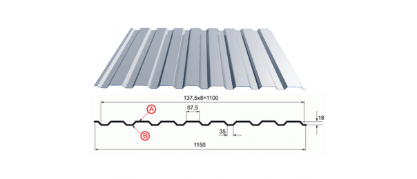 Профнастил оцинкованный С-20 1100x2500 купить недорого в Ватутинках